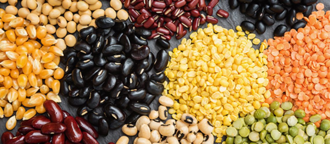Multicolor dried seed for background, Different dry legumes for eating healthy